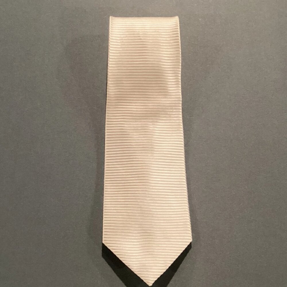 FABIO FAZIO Silk Beige Stripped Tie Made in Italy